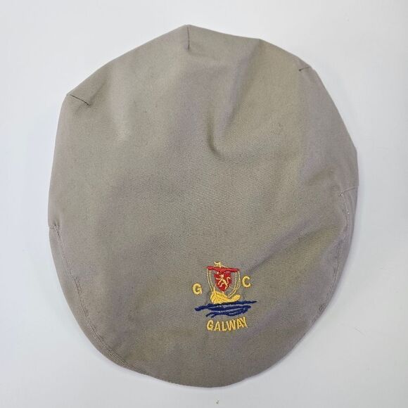 Shandon Headwear Irish Khaki Tan Embroidered Galway Golf Newsboy Jeff Cap Hat 1X - Picture 10 of 10
